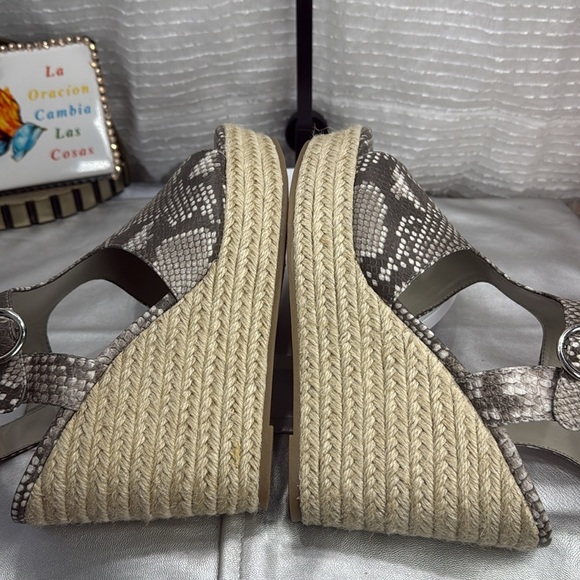 (H5)Carlos by Carlos Santana Faux Reptile Leather Wedge with Slingback HeelSz 9M - Picture 12 of 13